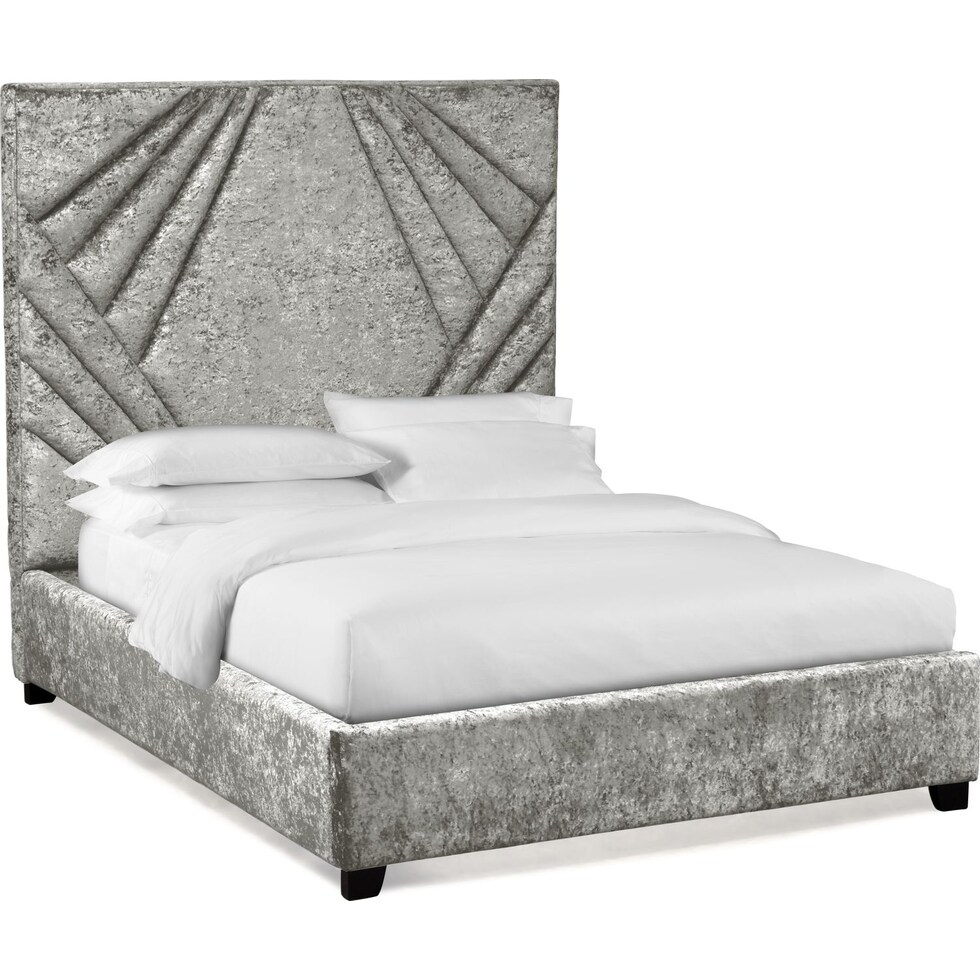 kiera gray king upholstered bed   