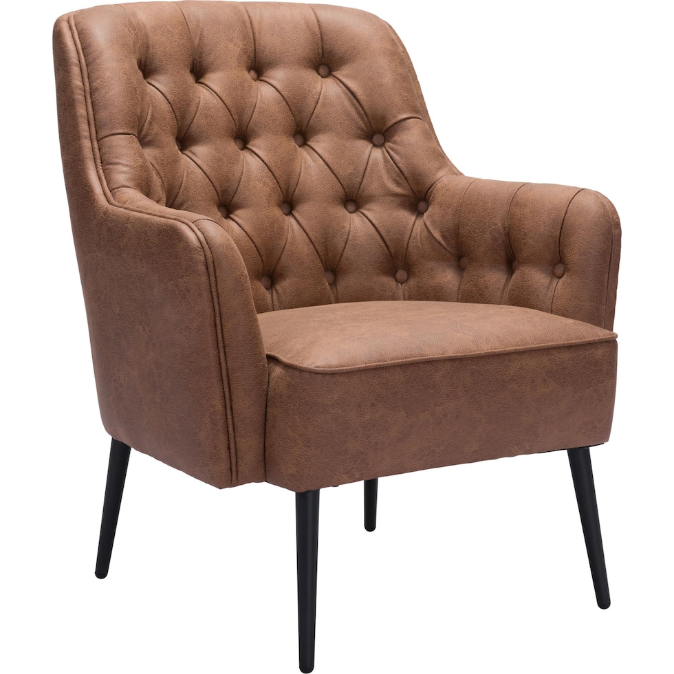 kiley dark brown accent chair   