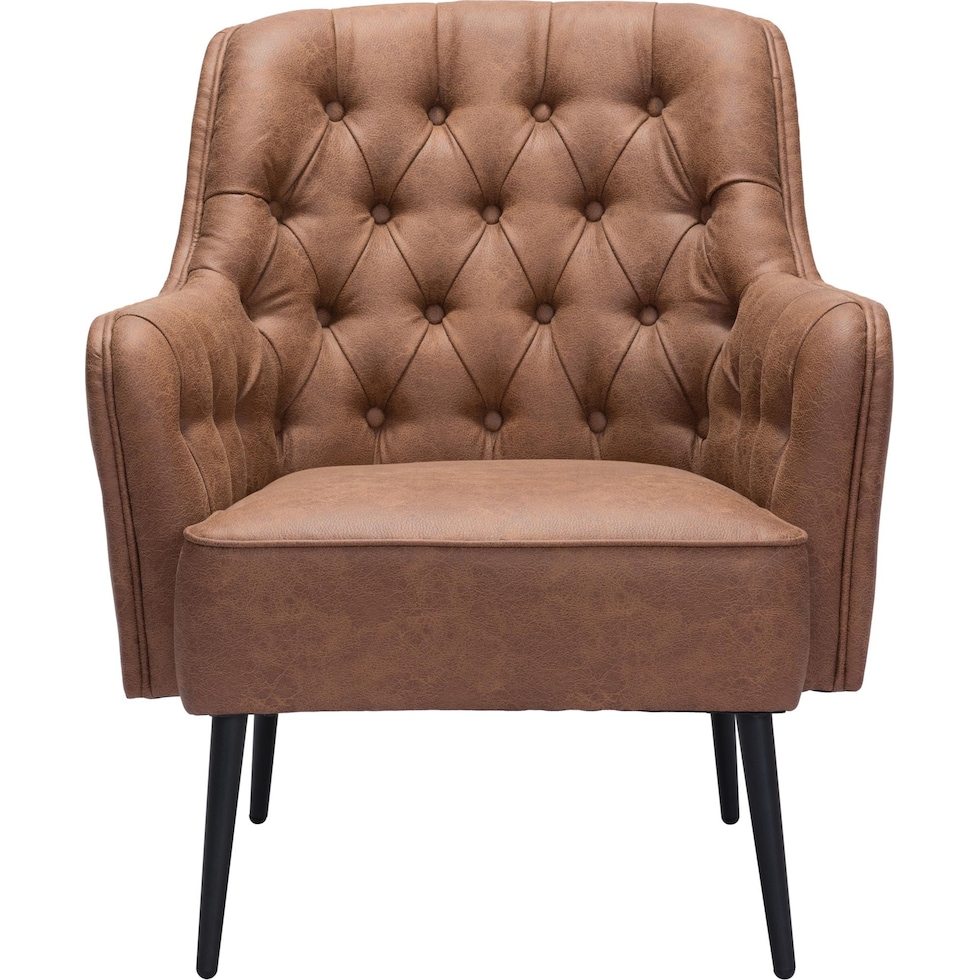 kiley dark brown accent chair   