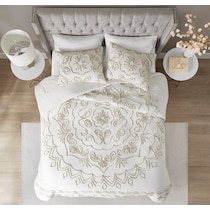 kimbra white taupe full queen bedding set   