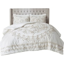 kimbra white taupe full queen bedding set   
