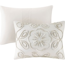 kimbra white taupe full queen bedding set   