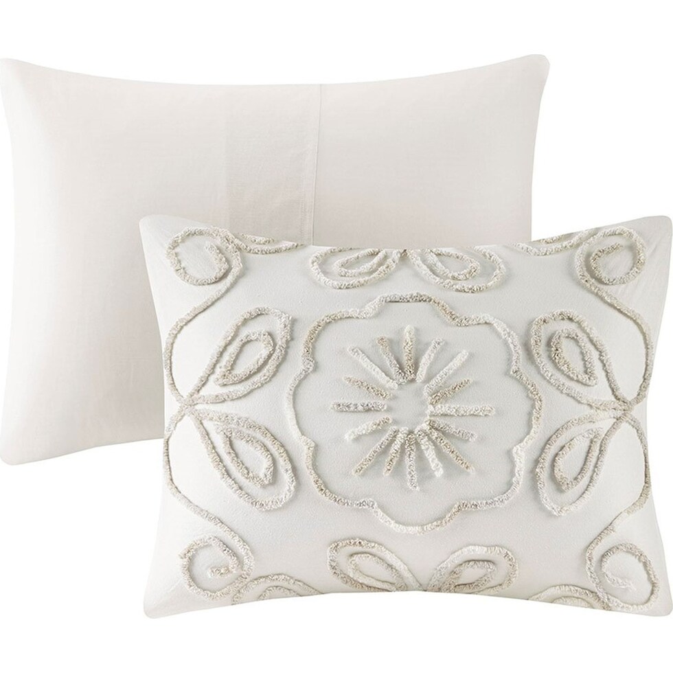 kimbra white taupe full queen bedding set   