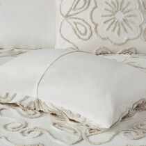 kimbra white taupe full queen bedding set   