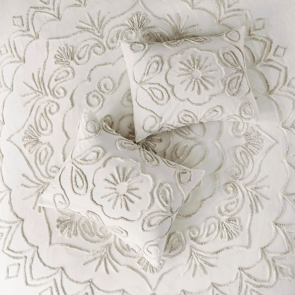 kimbra white taupe full queen bedding set   