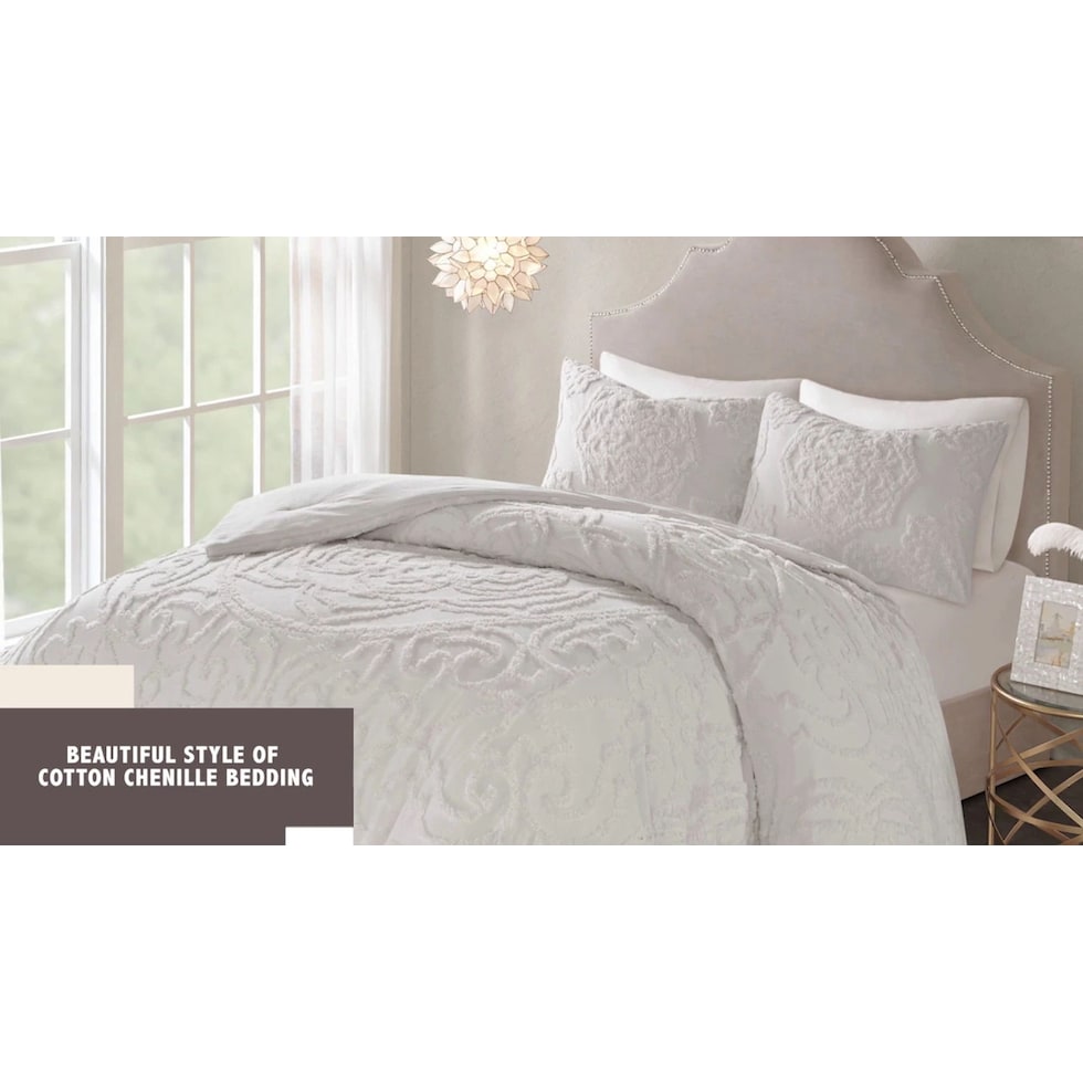 kimbra white taupe full queen bedding set   