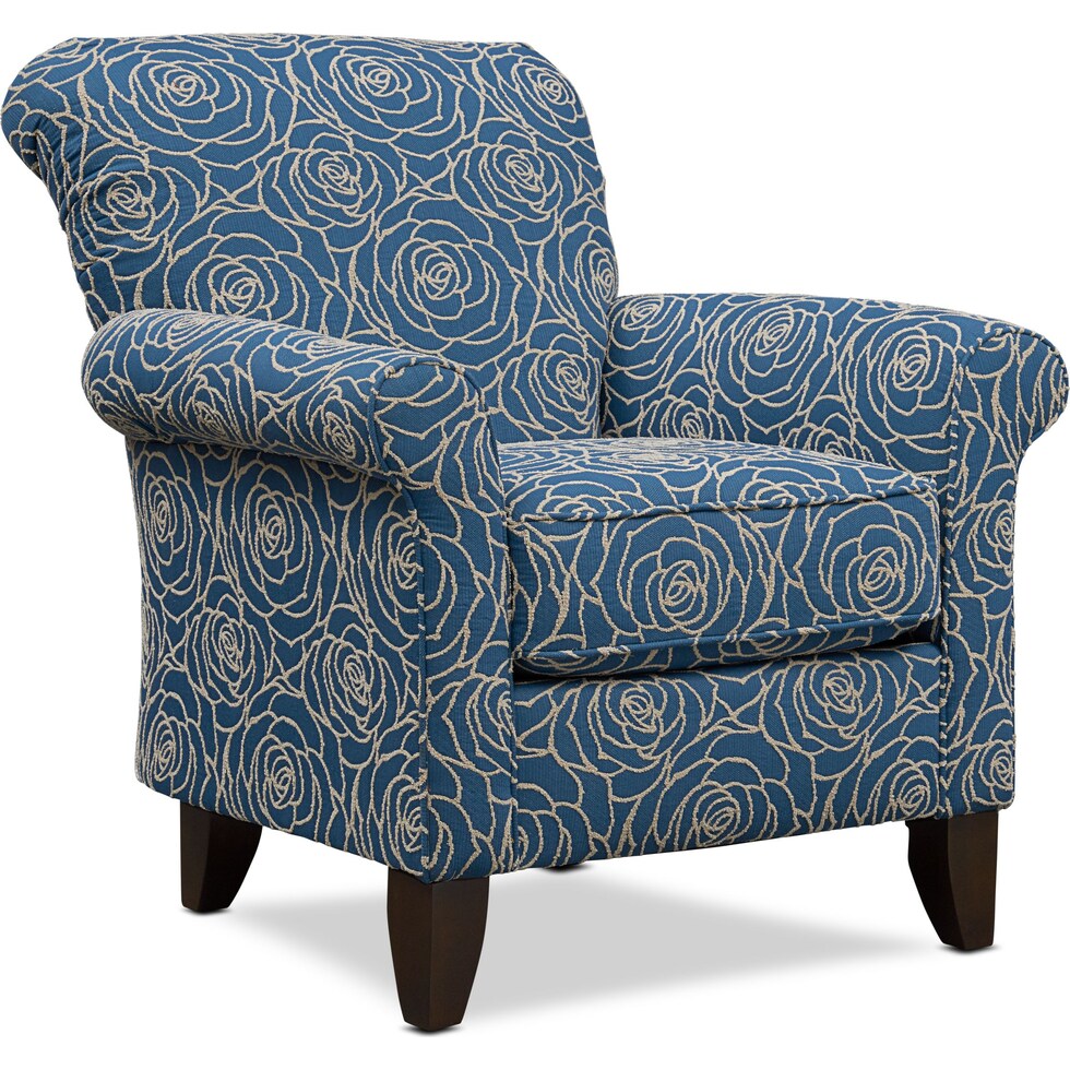 kingston blue accent chair   