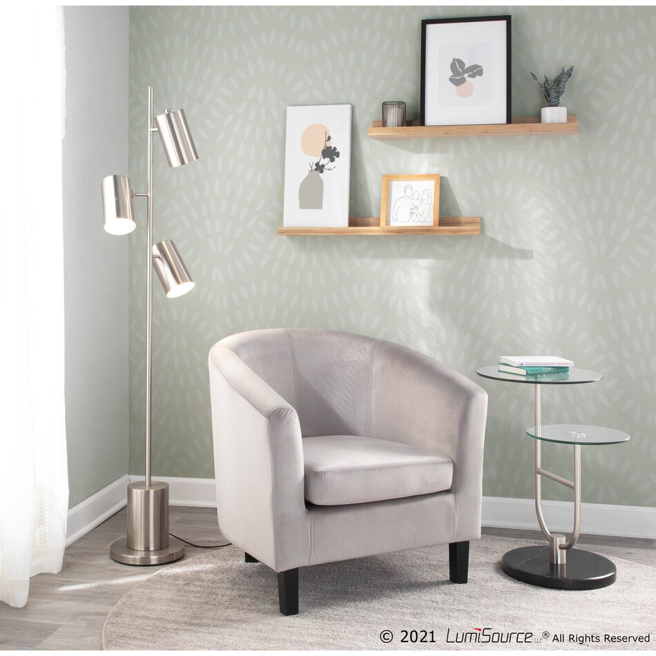 kirby stainless steel floor lamp   