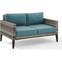 kitty hawk blue outdoor loveseat   
