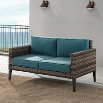 kitty hawk blue outdoor loveseat   