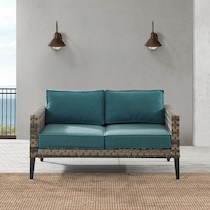 kitty hawk blue outdoor loveseat   