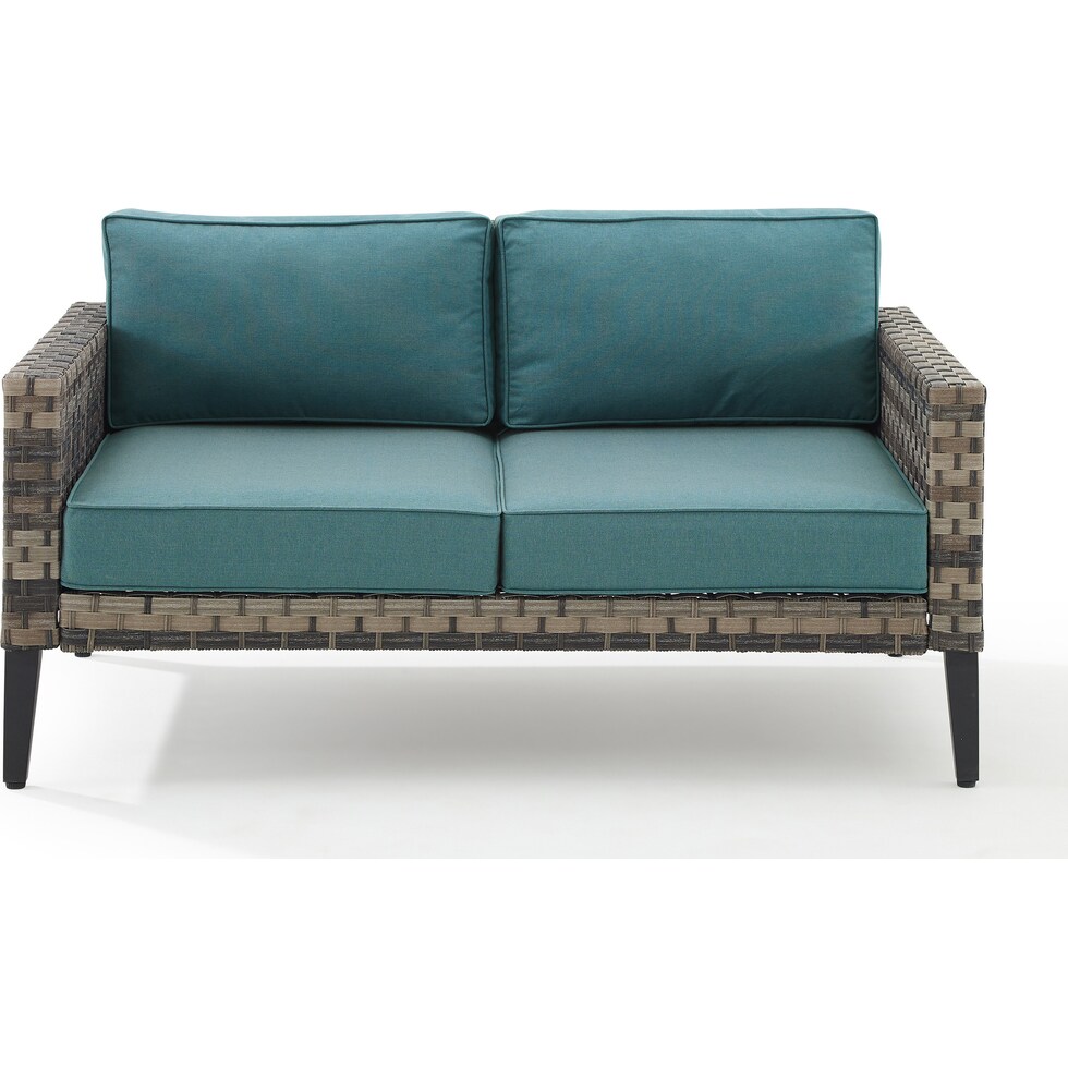 kitty hawk blue outdoor loveseat   