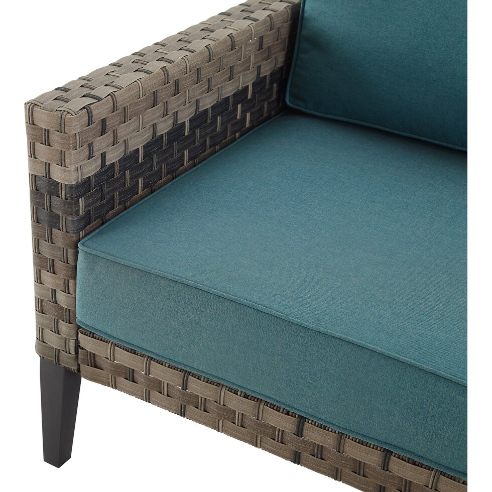kitty hawk blue outdoor loveseat   