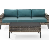 kitty hawk blue outdoor sofa set   