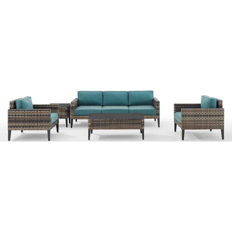 kitty hawk blue outdoor sofa set   