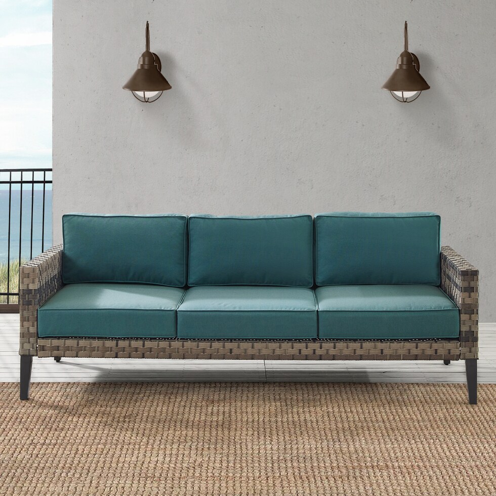 kitty hawk blue outdoor sofa   