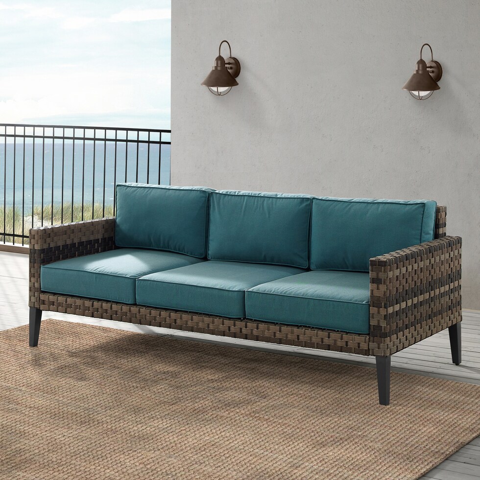 kitty hawk blue outdoor sofa   