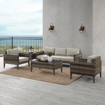 kitty hawk taupe outdoor sofa set   