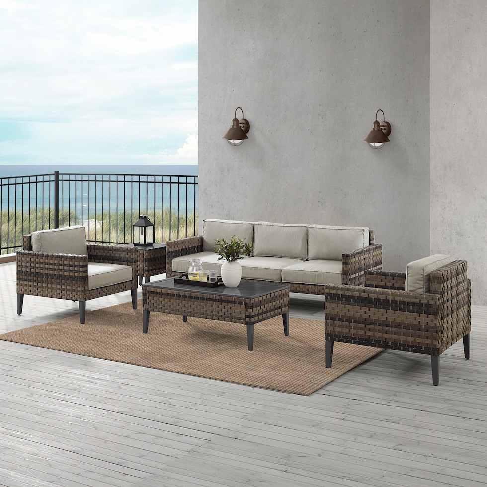 kitty hawk taupe outdoor sofa set   