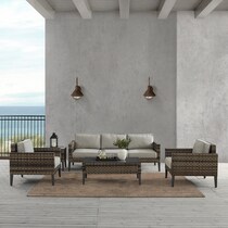 kitty hawk taupe outdoor sofa set   