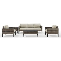 kitty hawk taupe outdoor sofa set   
