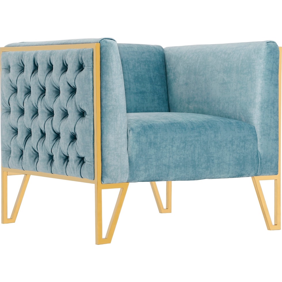 knightley blue gold accent chair   