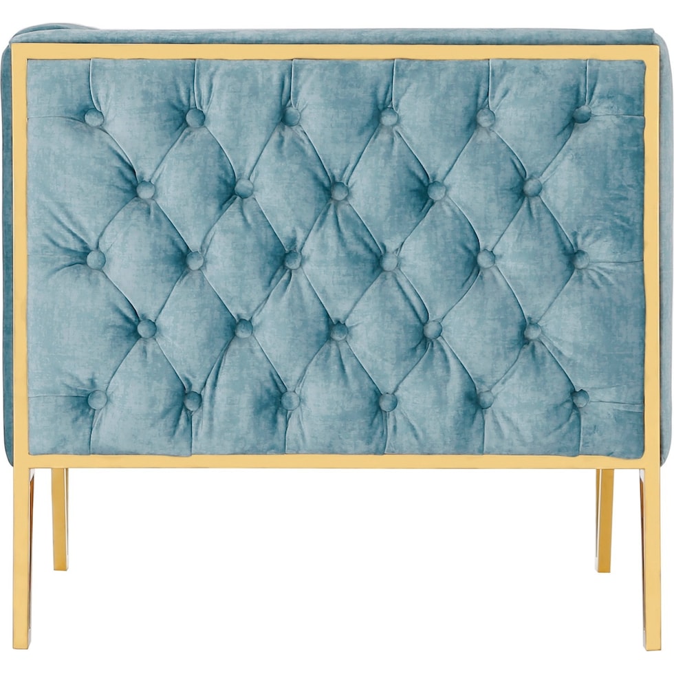 knightley blue gold accent chair   