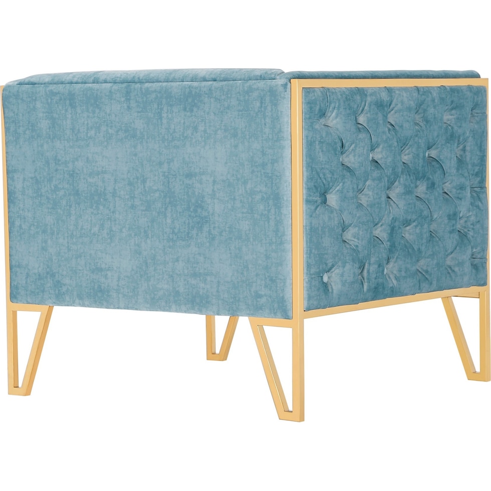 knightley blue gold accent chair   