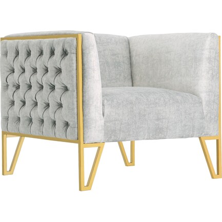 Knightley Accent Chair - Grey/Gold