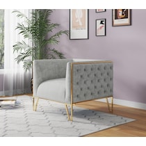 knightley gray gold accent chair   