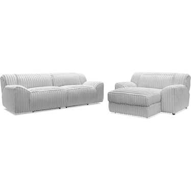 Koala Dual-Power Reclining Sofa and Adjustable Chaise Lounge Set