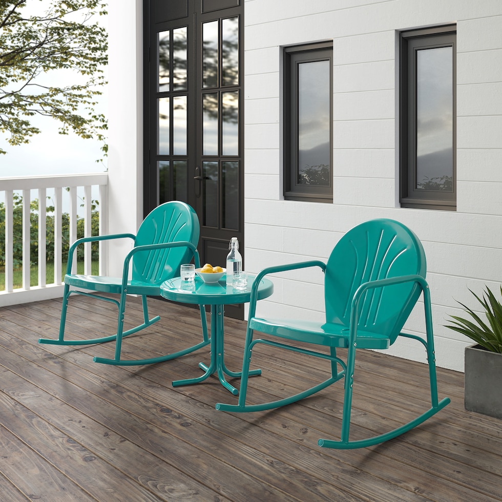 kona blue outdoor chair set   