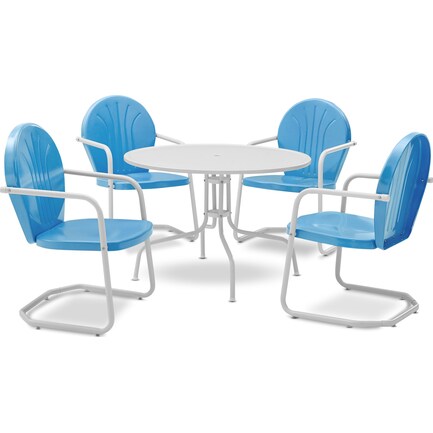 Kona 5-Piece Outdoor Dining Set - Sky Blue