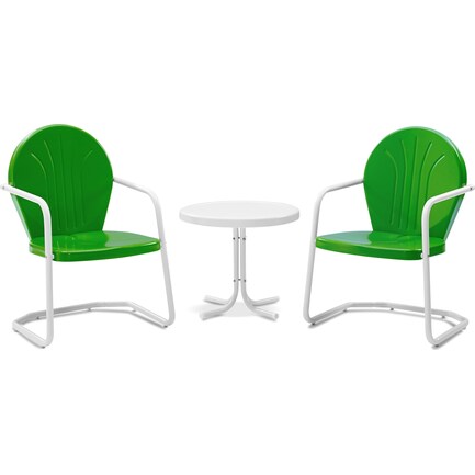 Kona Set of 2 Outdoor Chairs and Side Table - Green