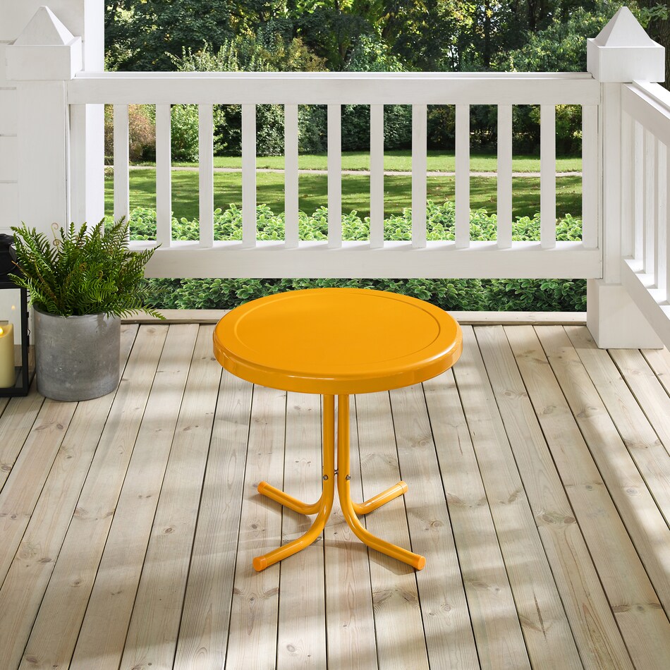 kona orange outdoor end table   