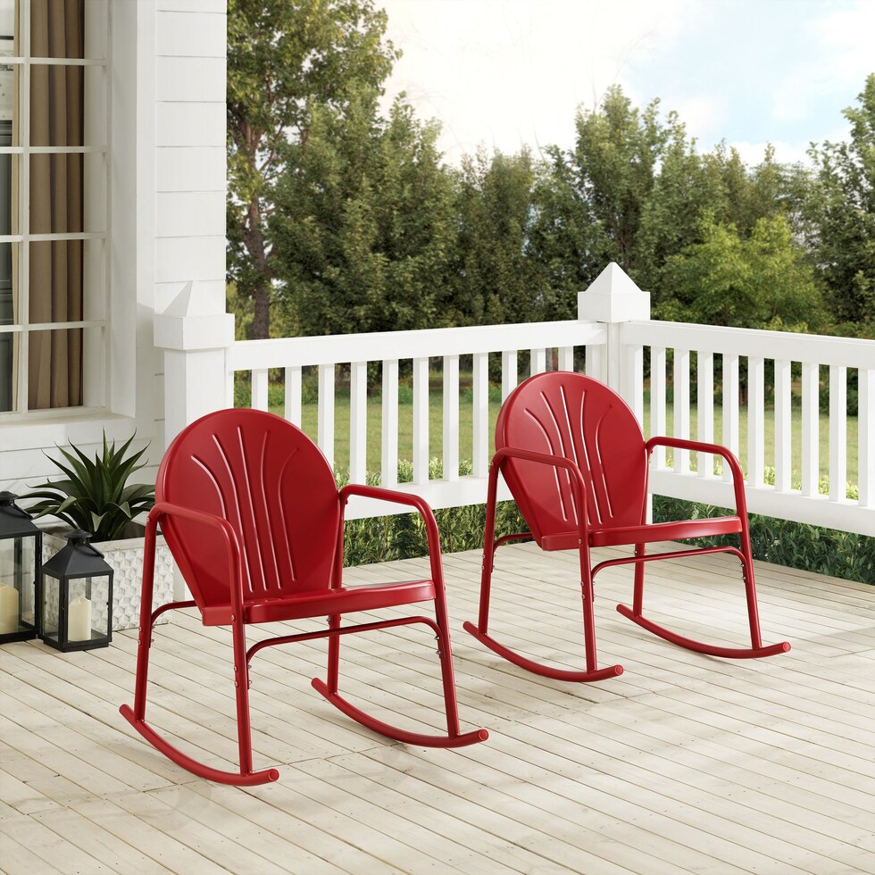 kona red outdoor chair set   