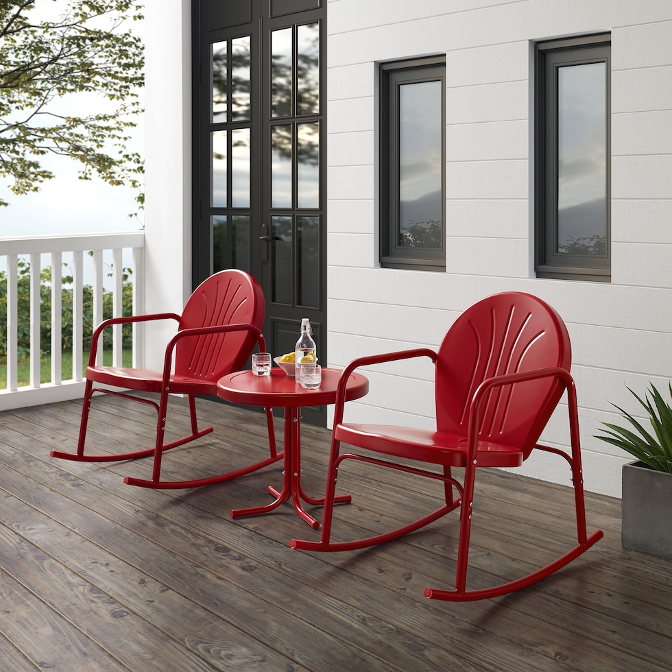 kona red outdoor chair set   