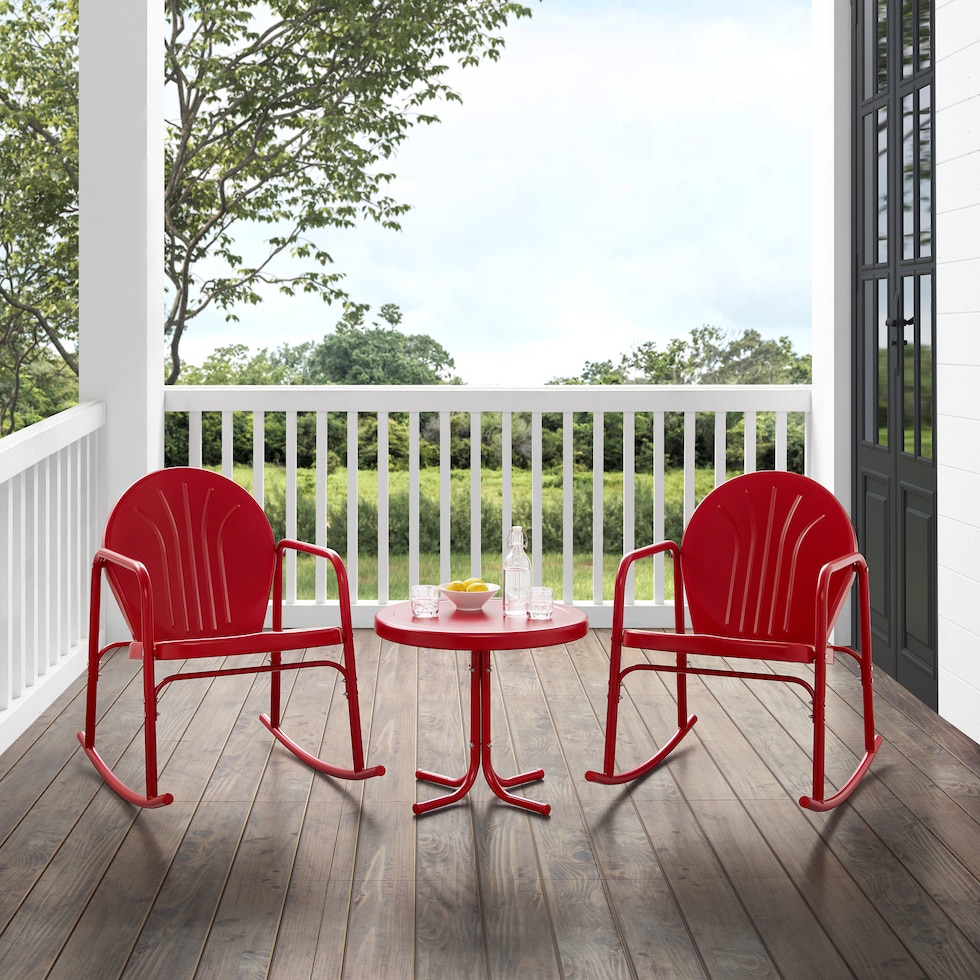 kona red outdoor chair set   