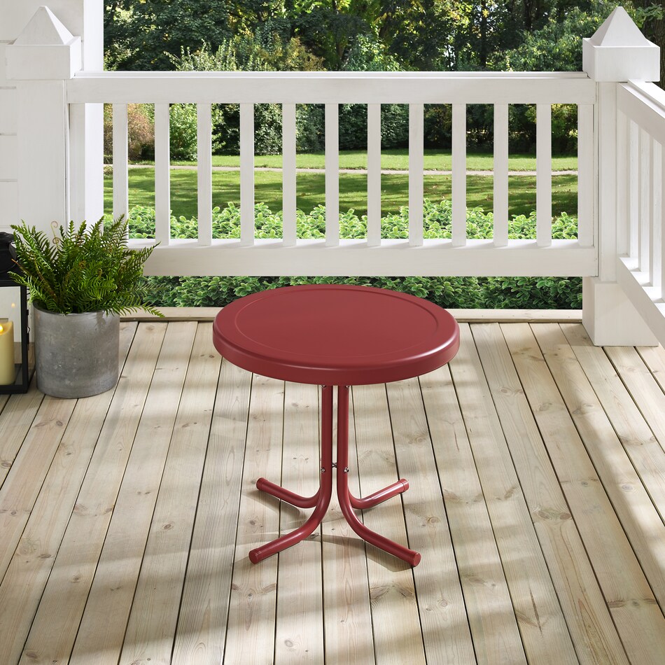 kona red outdoor end table   
