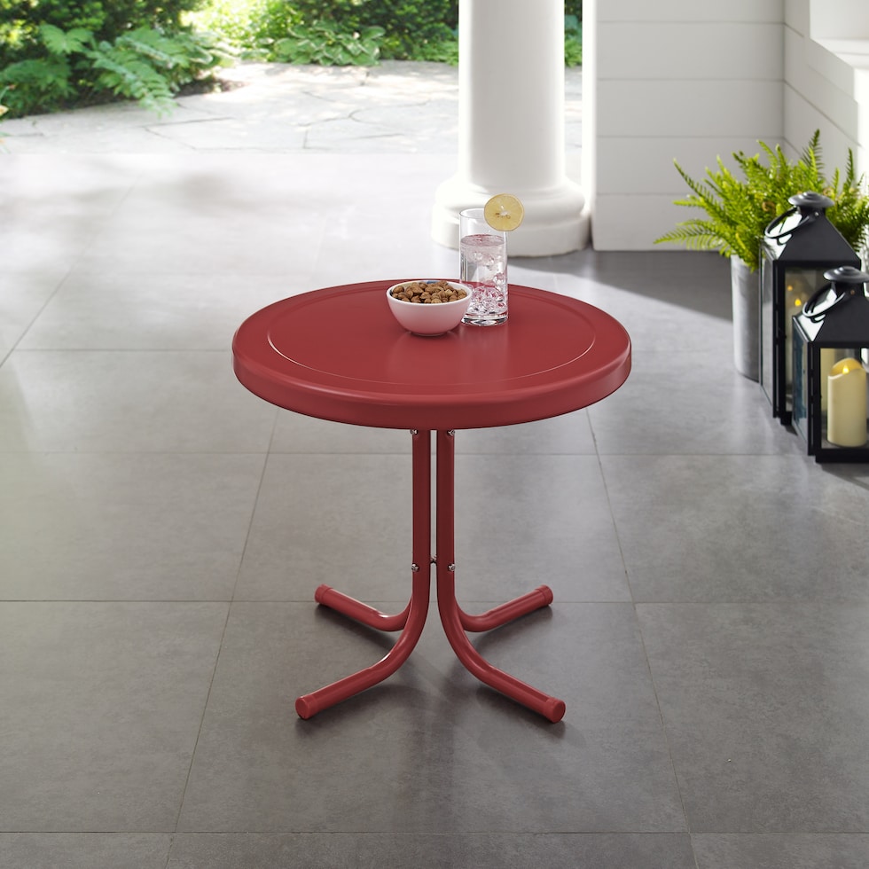 kona red outdoor end table   