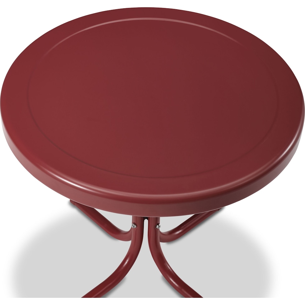 kona red outdoor end table   