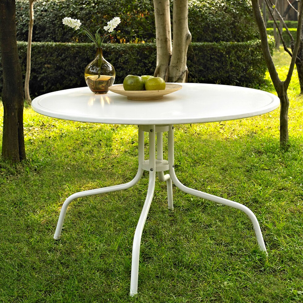 kona white outdoor dining table   