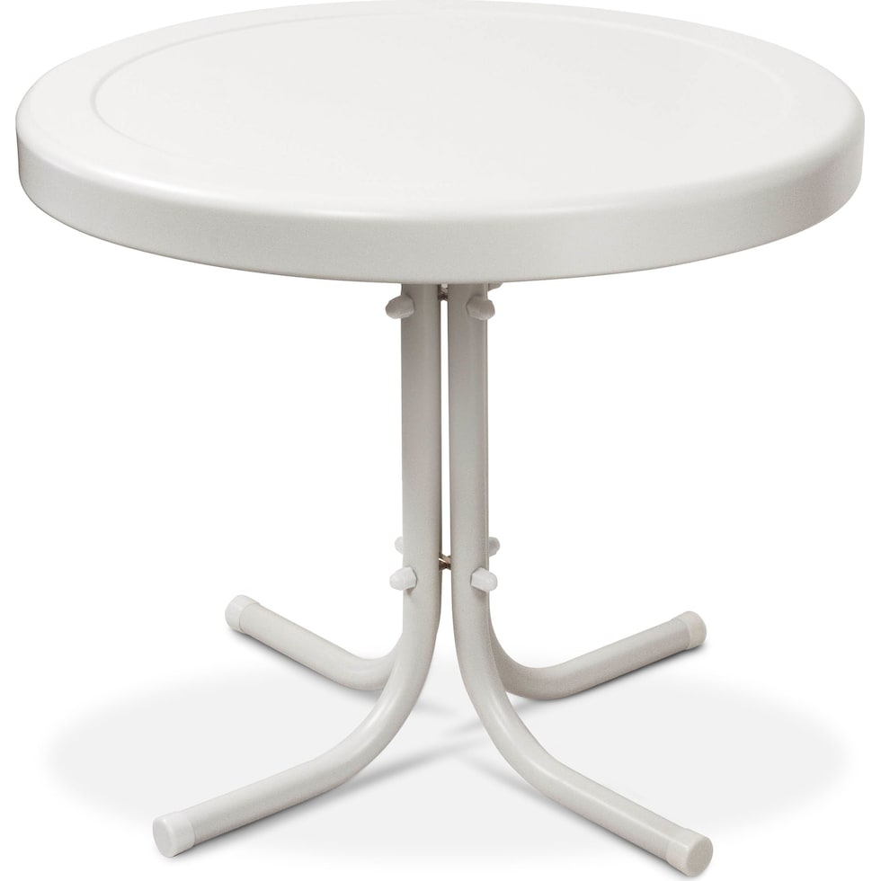 kona white outdoor end table   