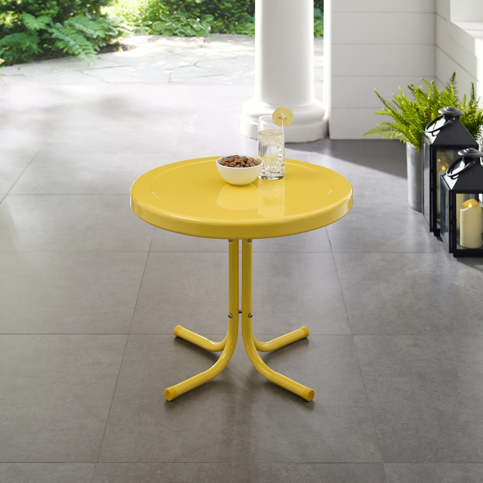 kona yellow outdoor end table   