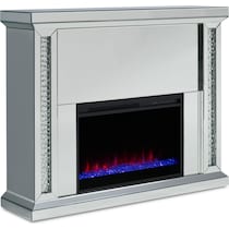 krystal silver fireplace tv stand   
