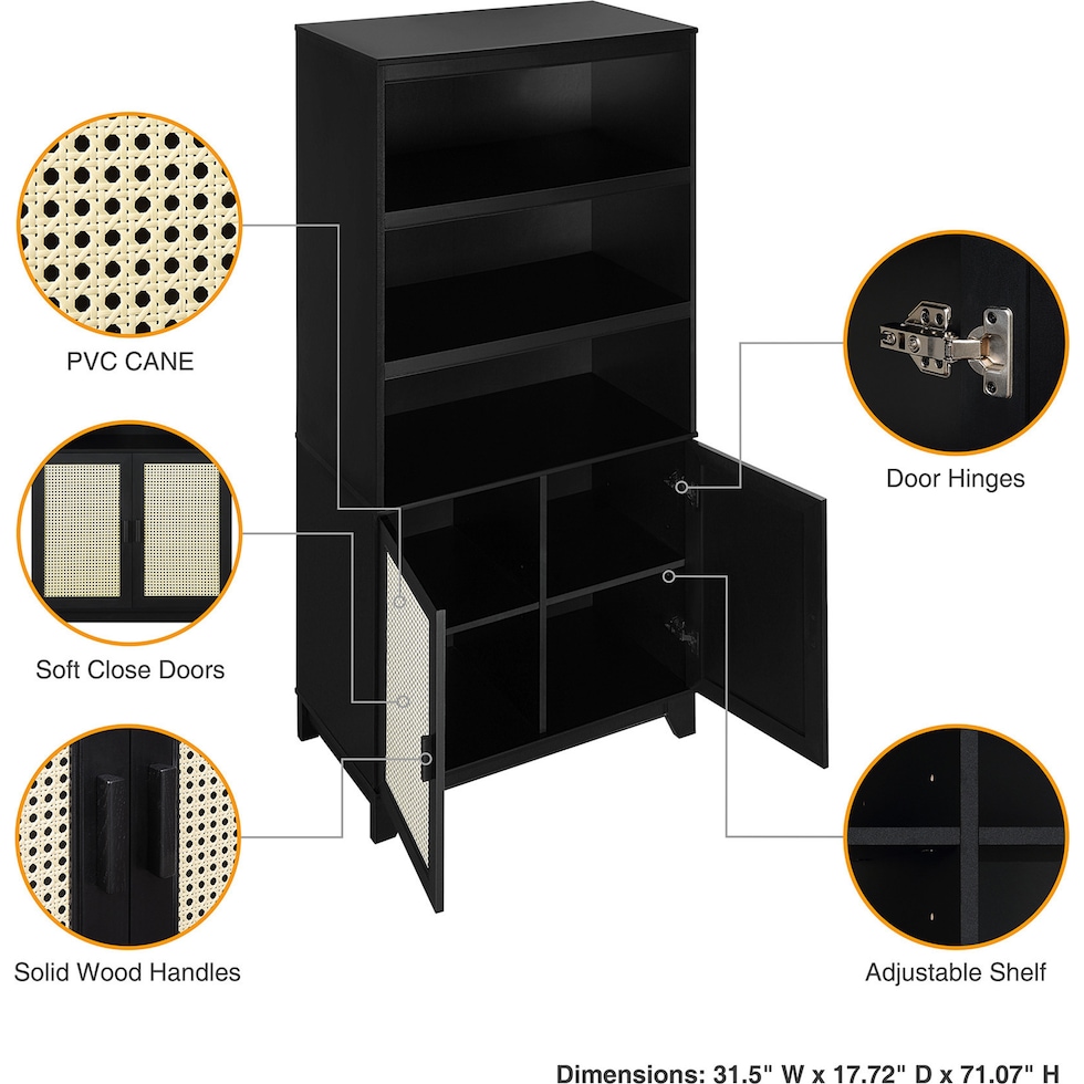 kylian black end table   