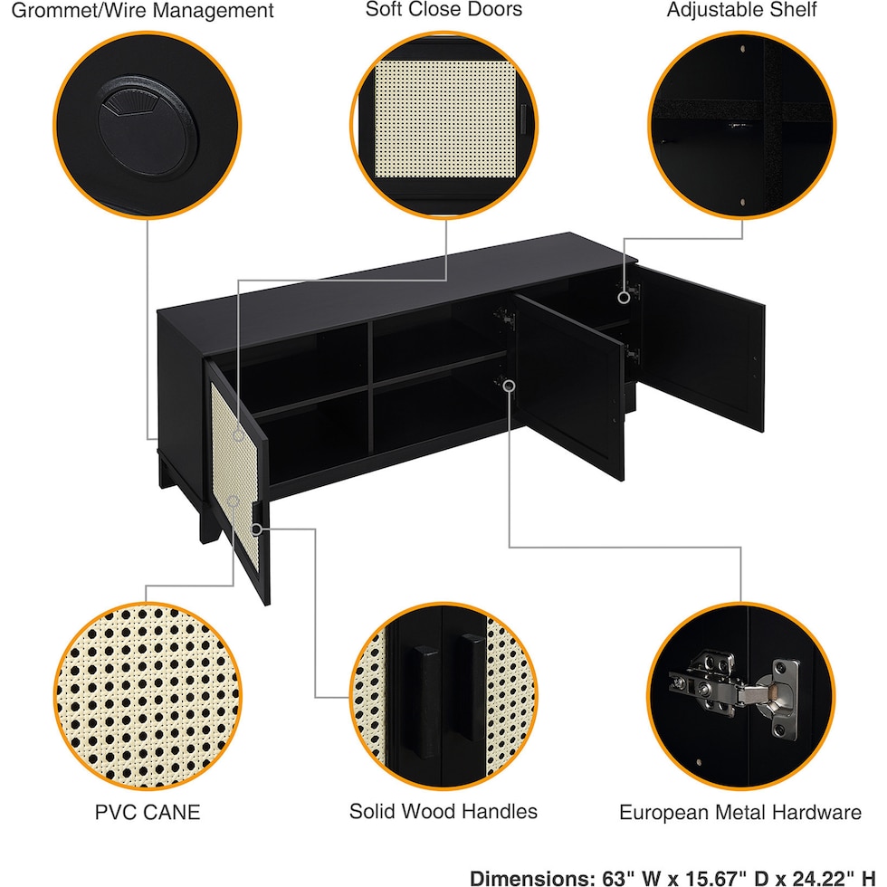 kylian black end table   