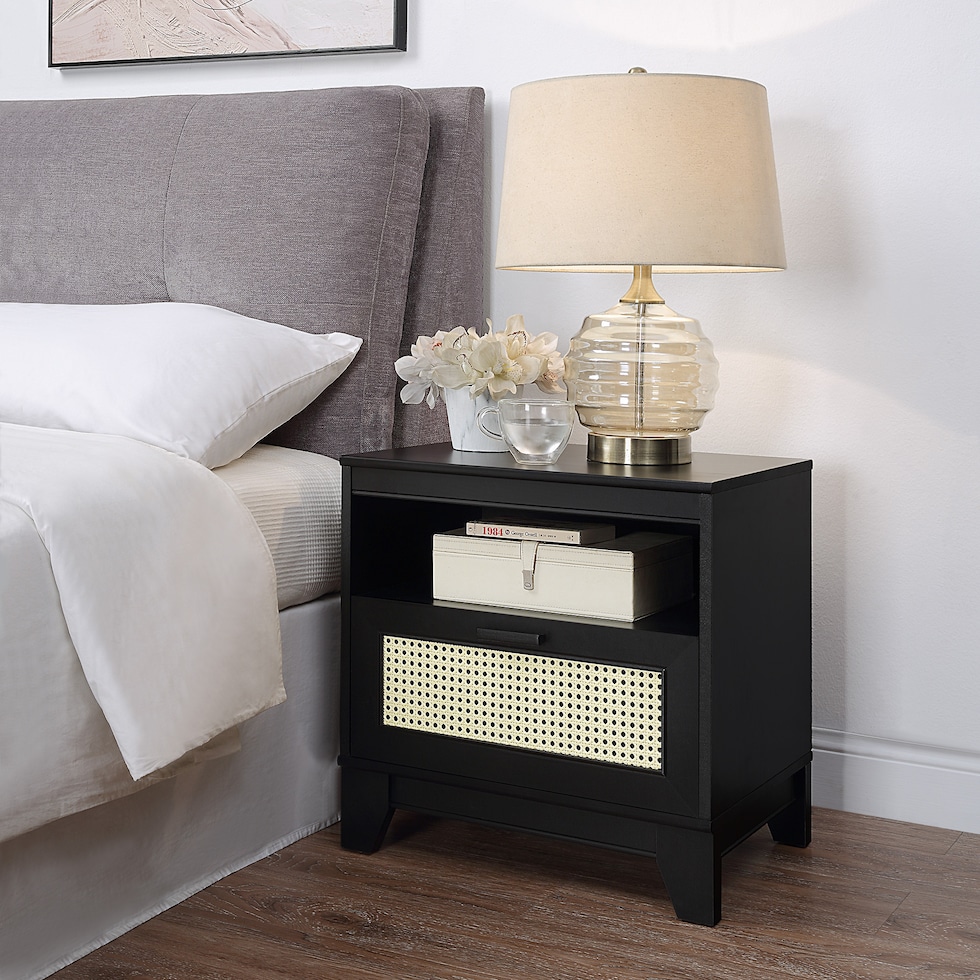 kylian black nightstand   