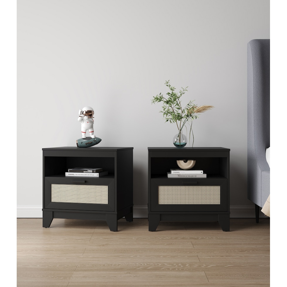 kylian black nightstand   