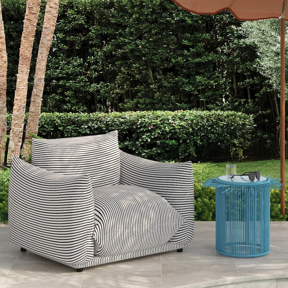 la jolla blue outdoor end table   